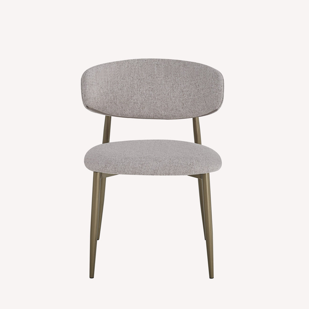 Dori upholstered dining chair with brushed bronze legs, view 3