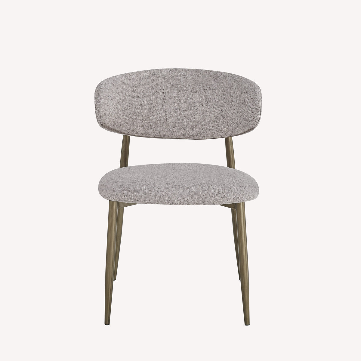 Dori upholstered dining chair with brushed bronze legs, view 3