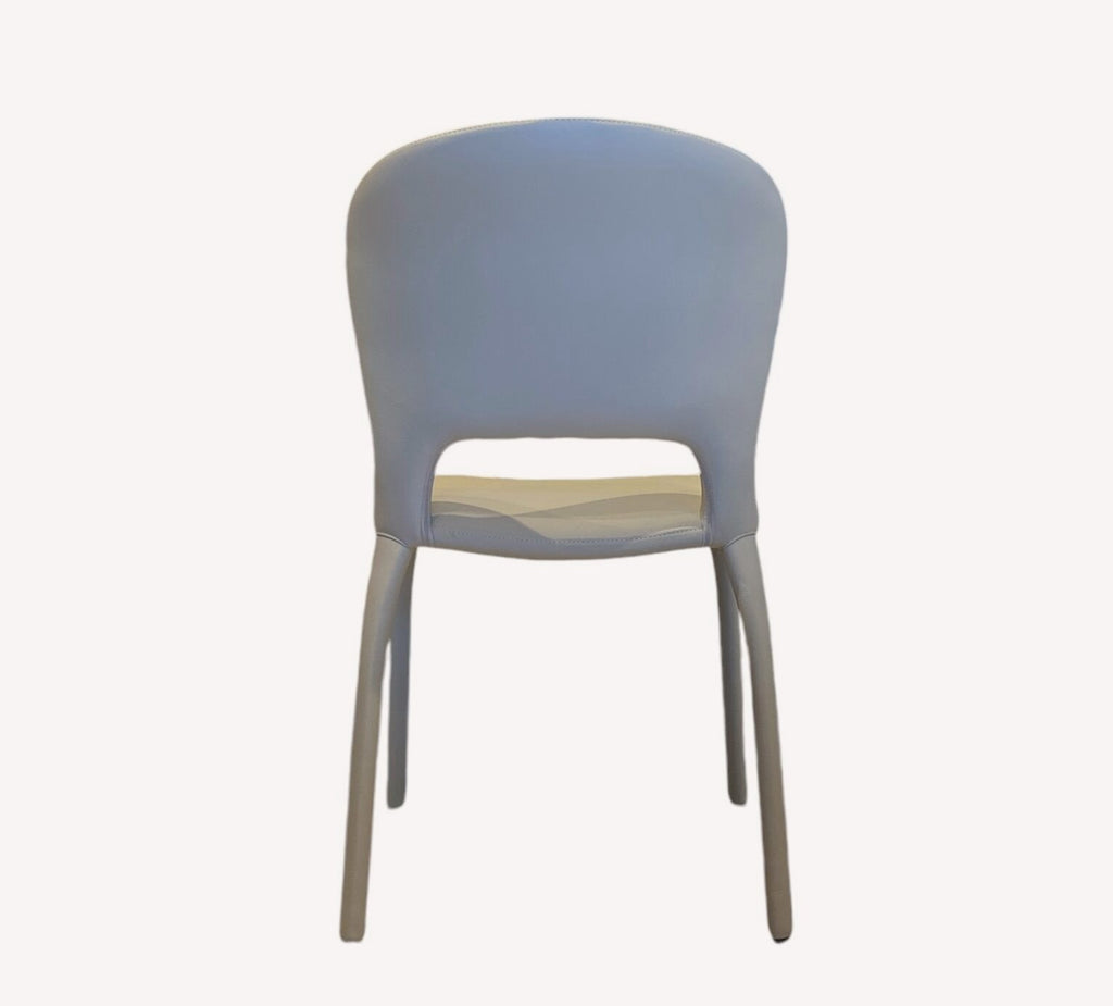 Adele light gray fully upholstered dining chair, view 3