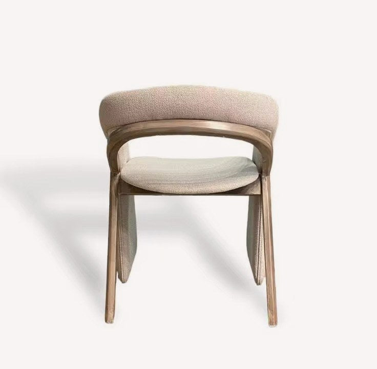 Siena natural wood chair with soft upholstery and rounded back, view 3