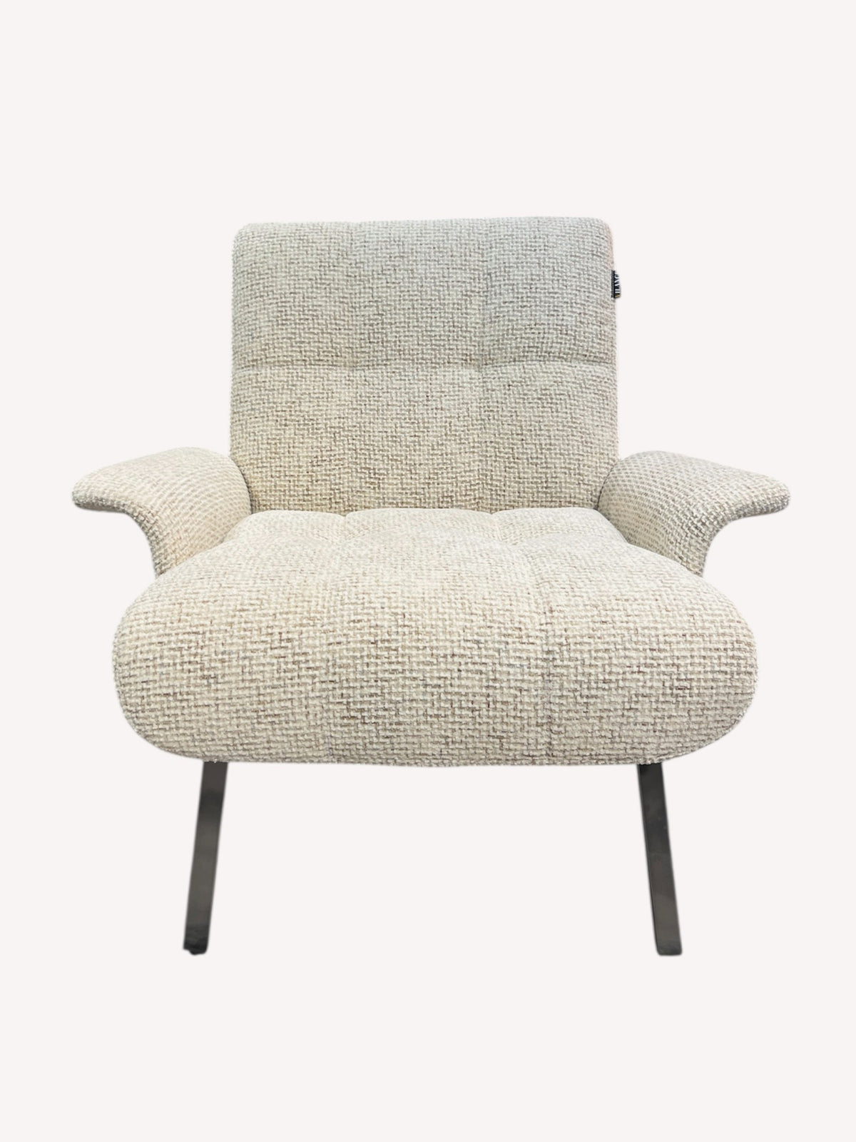 Cloud deep lounge chair with wood frame and slim metal legs, view 3