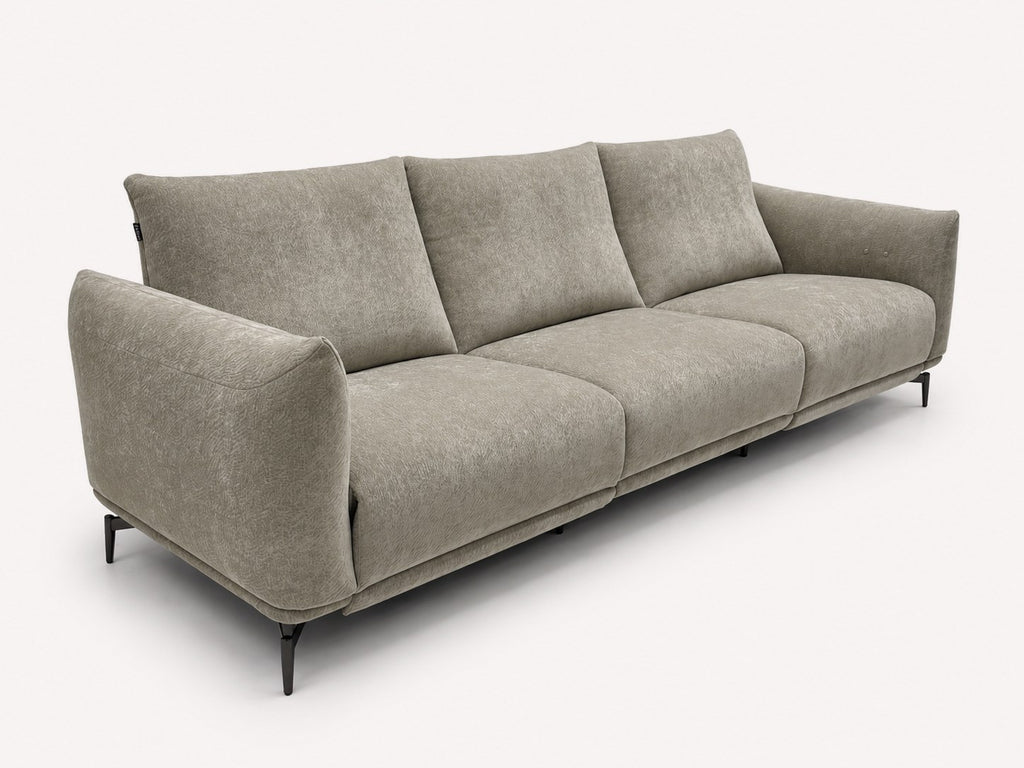 Dreamliner modern power reclining sofa on metal legs, view 4