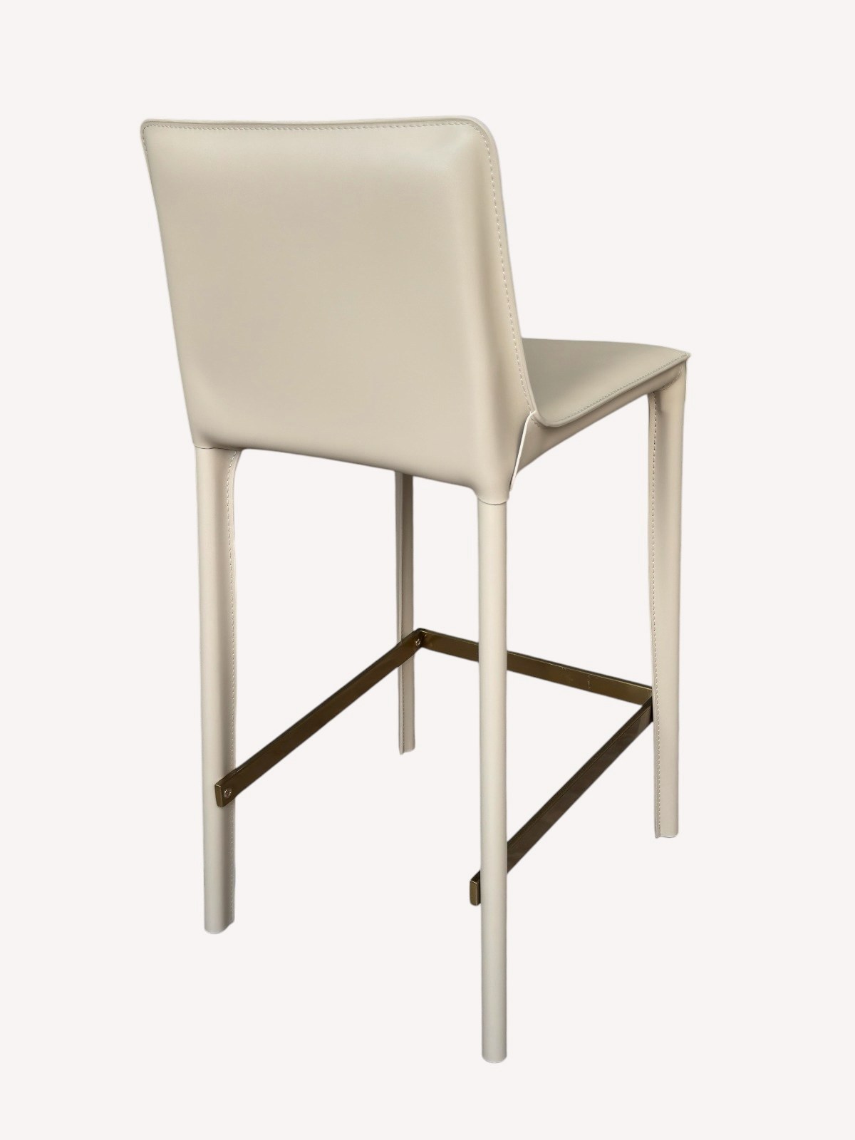 Anna cream vegan leather counter stool, view 4