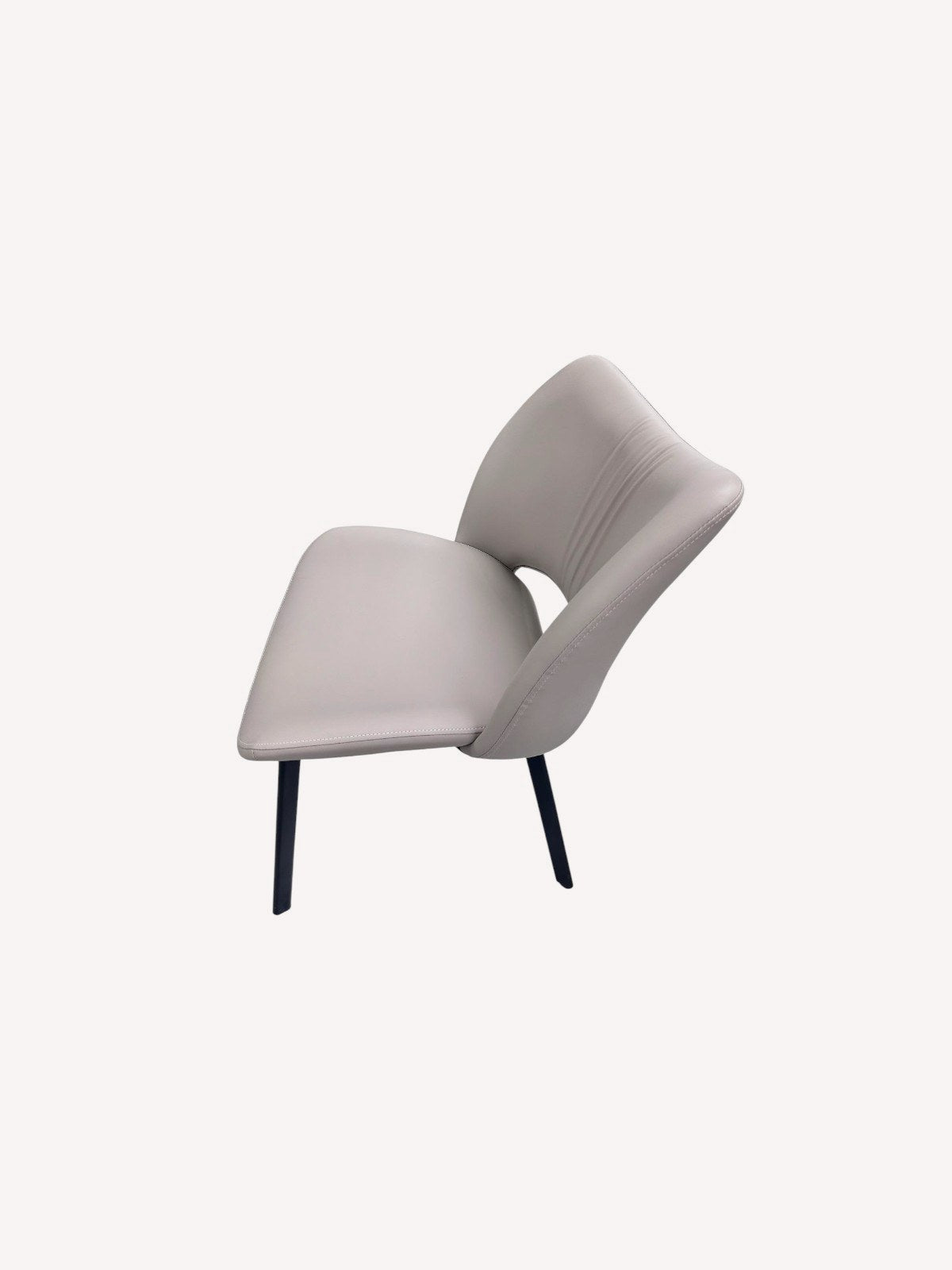 Moran light gray dining chair with butterfly shaped back, view 4