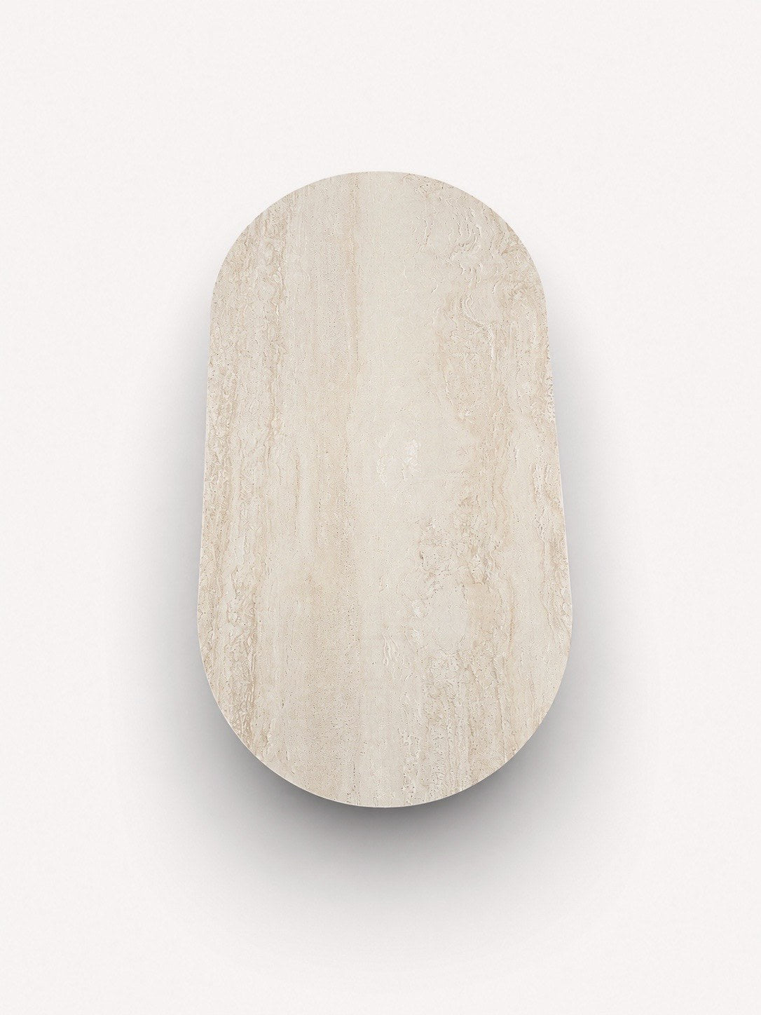 Bombay porcelain top dining table on rounded solid wood legs, view 4