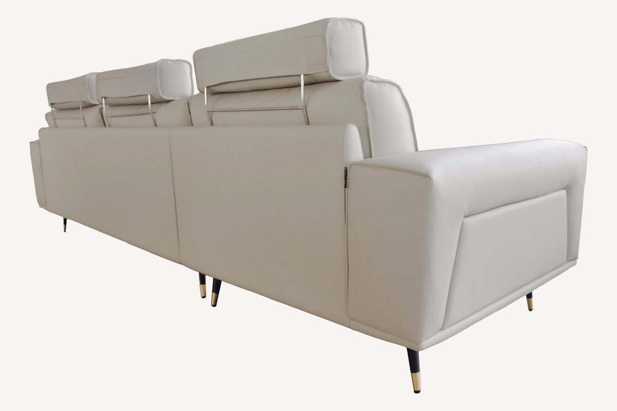 Damos long leather sofa, view 4