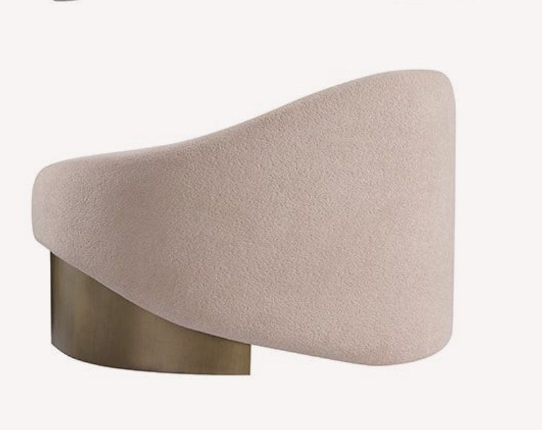 Luna wide sculptural accent chair, view 4