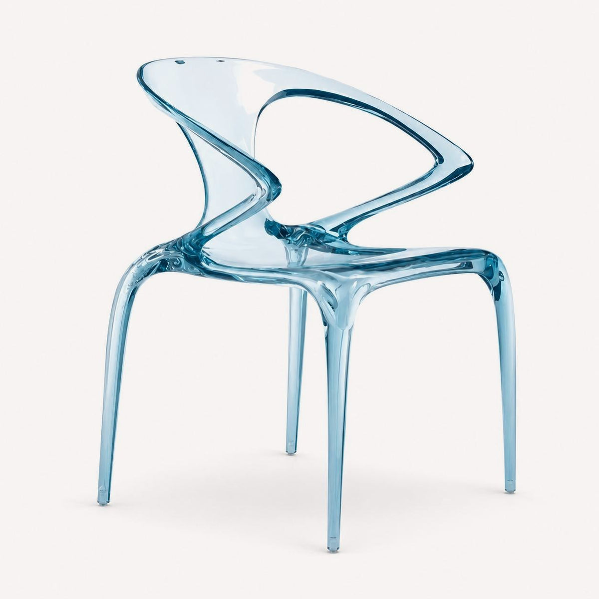 Yahalom translucent acrylic sculptural dining armchair, view 4