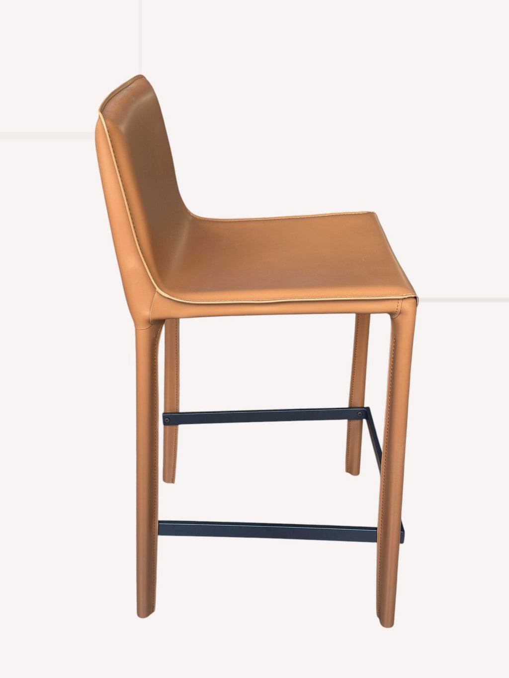 Anna camel vegan leather counter stool, view 4
