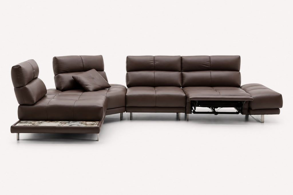 Aston modern power reclining sectional with slim metal legs, view 5