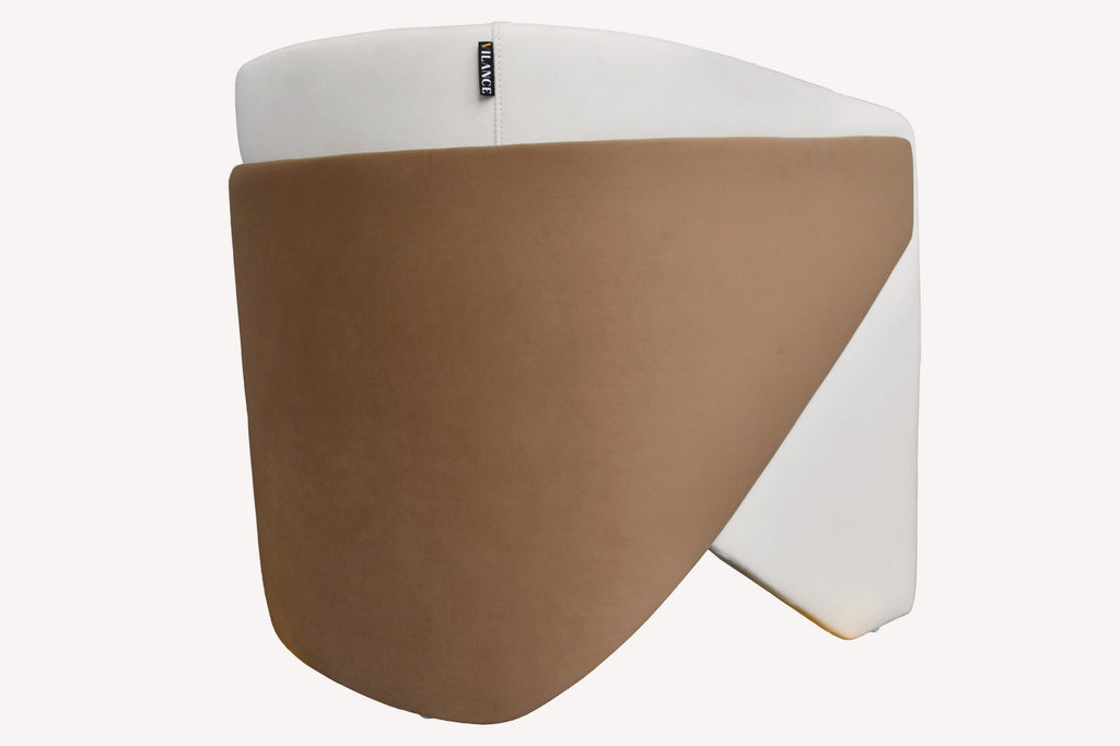 Double white tub chair with cognac underframe, view 5