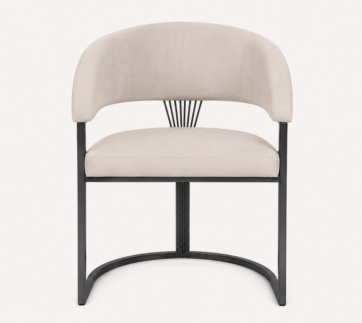 Bian cream velvet dining chair with stainless steel legs, view 5