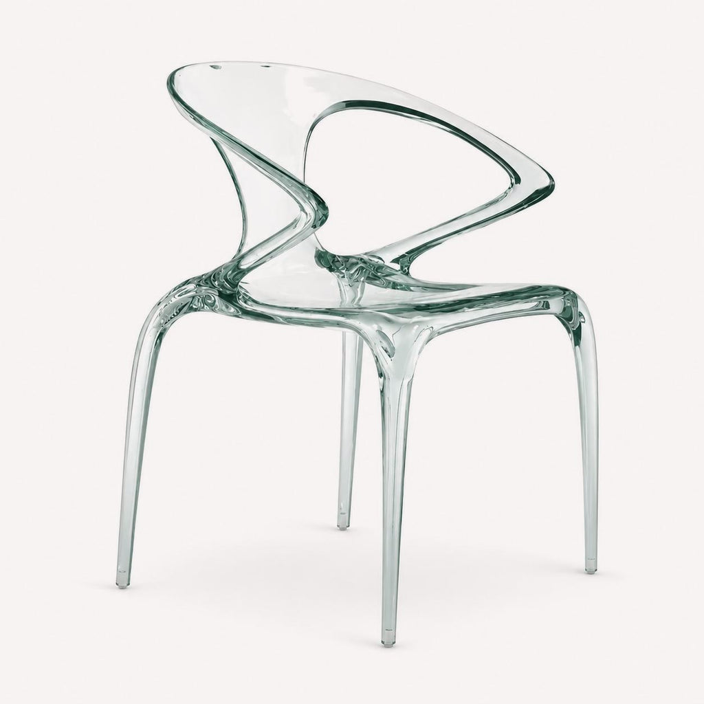 Yahalom translucent acrylic sculptural dining armchair, view 5