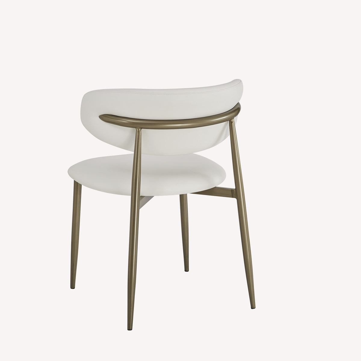 Dori dining chair in light fabric with wood-look metal legs, view 5