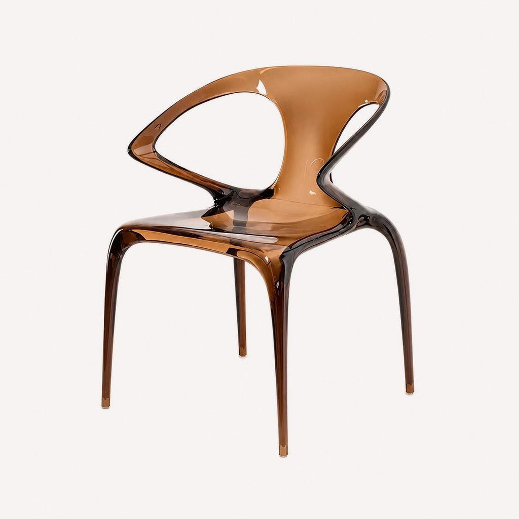 Yahalom translucent acrylic sculptural dining armchair, view 6