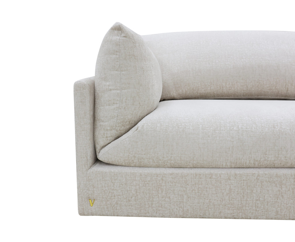 Zoey deep seat oatmeal sofa, view 3