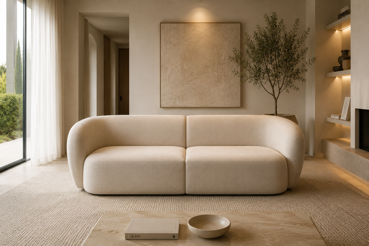 Bonbon organic rounded low sofa, view 3