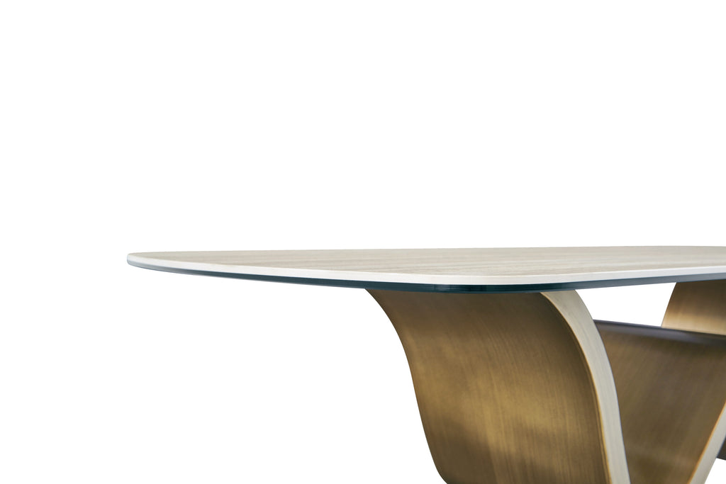 Miami coffee table with travertine look porcelain top, view 4