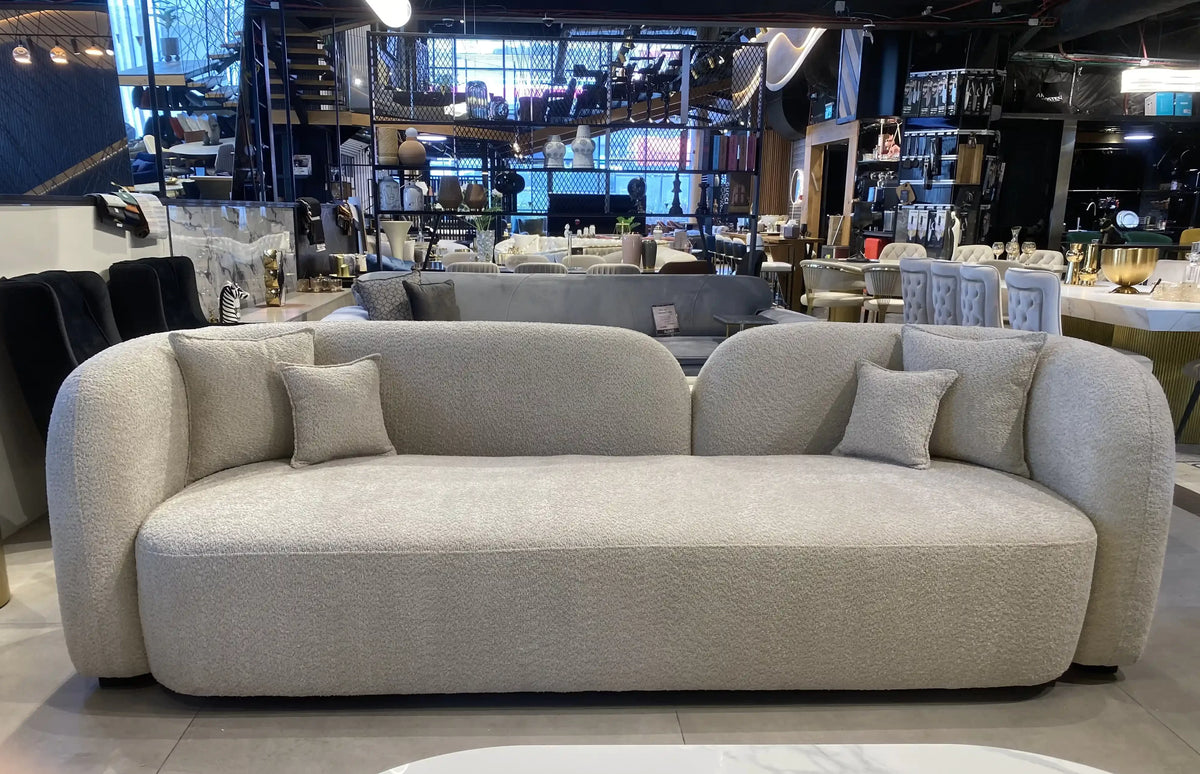 Panda organic rounded sofa with wide arms, view 4