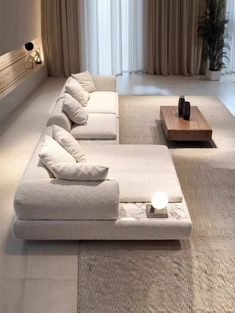 Alma modular chaise sectional in soft textured fabric, view 4