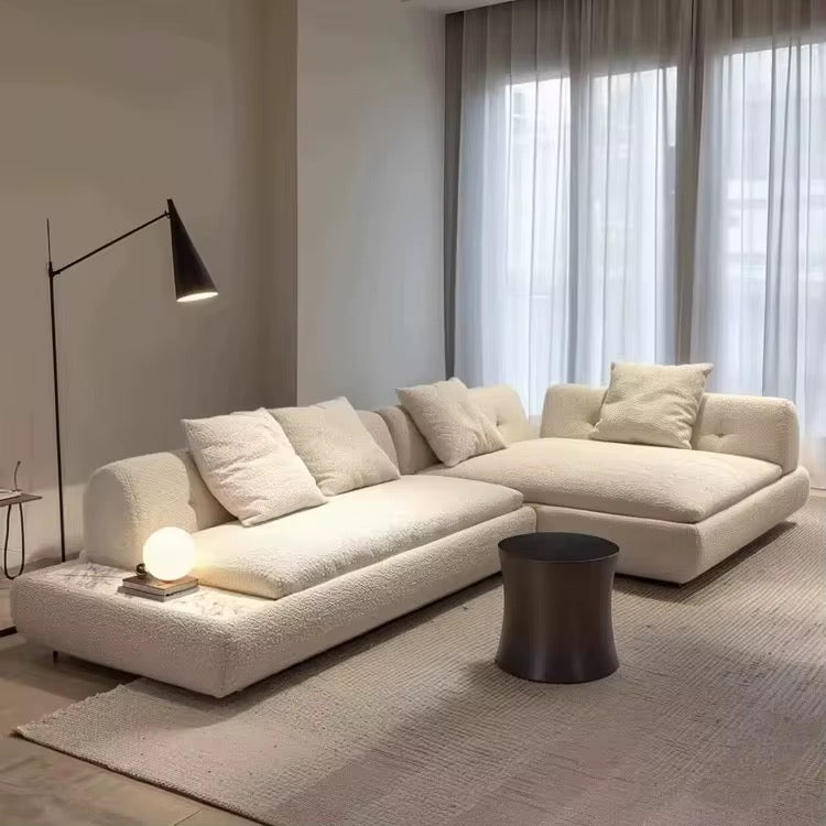 Alma modular chaise sectional in soft textured fabric, view 3