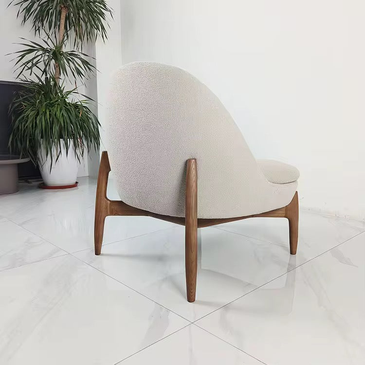 Manor accent chair with solid wood legs, view 3