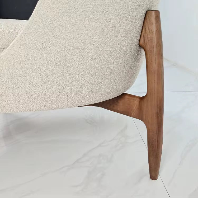 Manor accent chair with solid wood legs, view 4