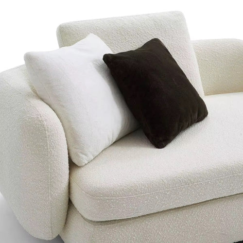 Bianca sculptural sofa with cylindrical bolster arms, view 2