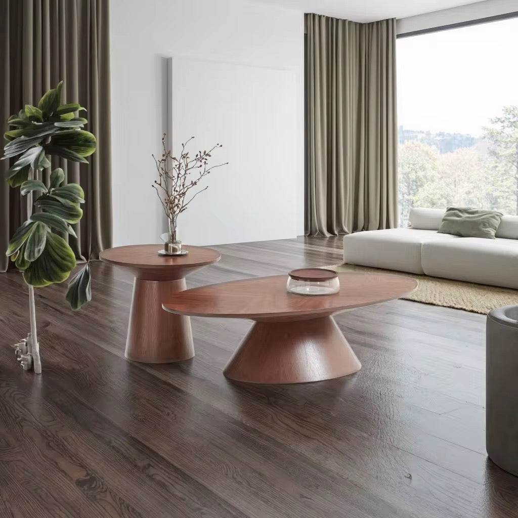 Tali pair of walnut tone coffee tables, view 2